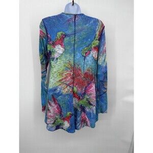 Leoma Lovegrove Open Front Cardigan Women's Med. Multicolor Hummybird  Print